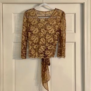 Vintage style gold lace top